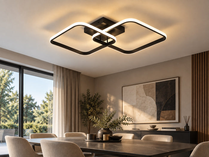 Plafonnier LED Design Géométrique - Noir