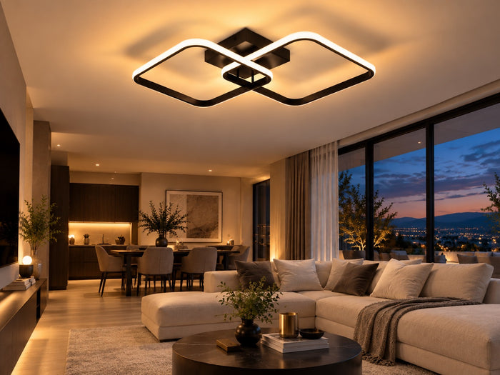 Plafonnier LED Design Géométrique - Noir