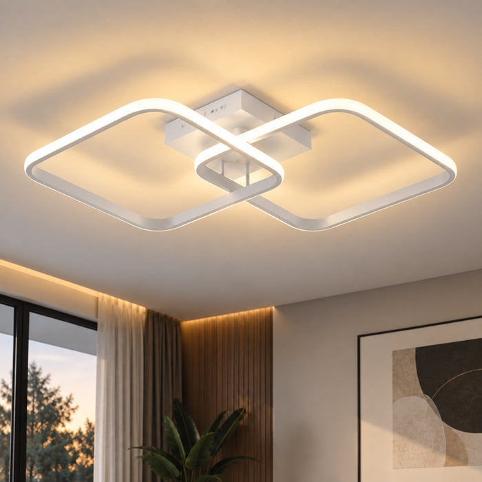 Plafonnier LED Design Géométrique - Blanc