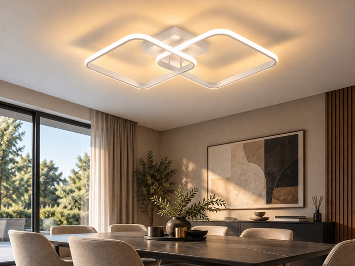 Plafonnier LED Design Géométrique - Blanc