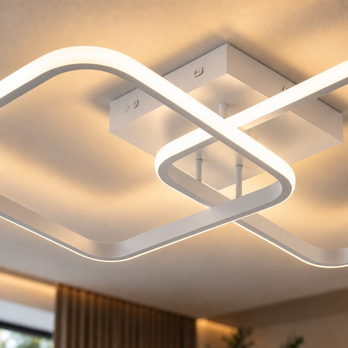 Plafonnier LED Design Géométrique - Blanc