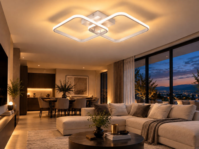 Plafonnier LED Design Géométrique - Blanc