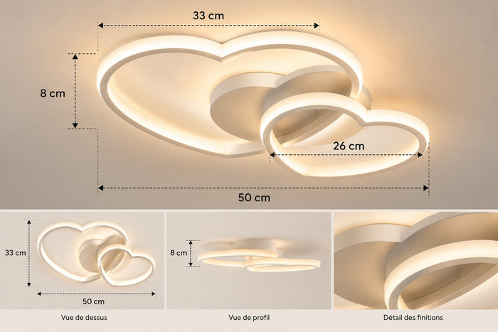 Plafonnier LED Design Cœur